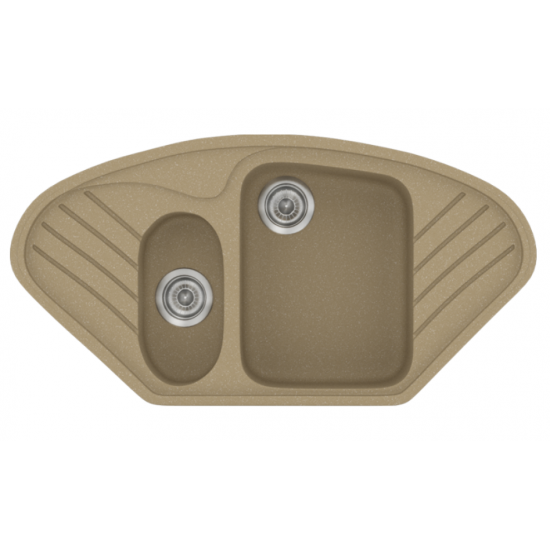 Ένθετος Νεροχύτης Γρανιτένιος Συνθετικός Sanitec 302 Classic 96x51cm Metallic Cream